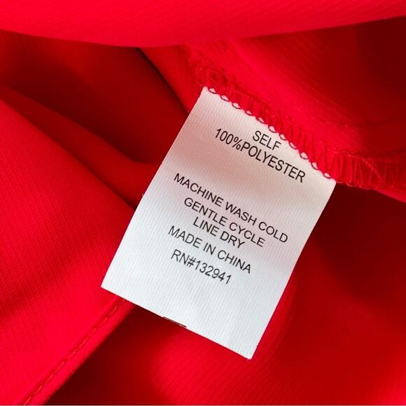 Amanda Uprichard Chantal Red Sleeveless Tiered Smocked Mini Dress Size Medium - Picture 8 of 10